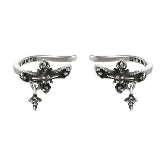 1STXULIE Superior Niche Iris Collection Gothic Retro Clip-on Earring T5887