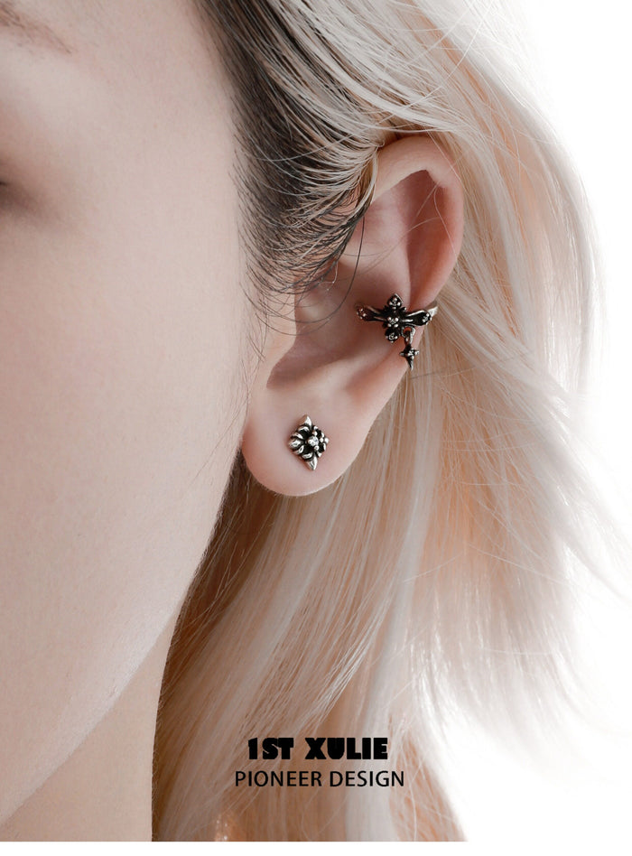 1STXULIE Superior Niche Iris Collection Gothic Retro Clip-on Earring T5887