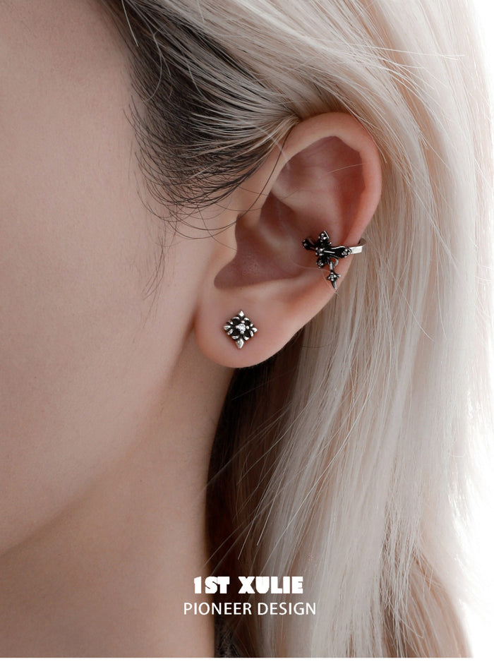 1STXULIE Superior Niche Iris Collection Gothic Retro Clip-on Earring T5887