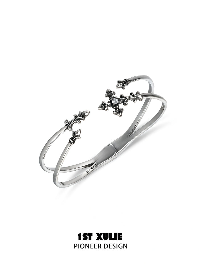 1STXULIE Superior Niche Iris Collection Retro Cross Bracelet T5892