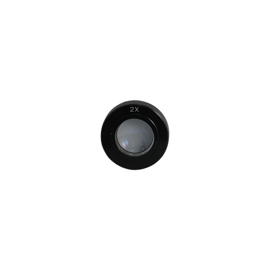2X Auxiliary Objective Barlow Lens for SZ0703 Zoom Stereo Microscope, Screw Thread:M48x0.75mm, SKU SZ07034611, three quarter front view
