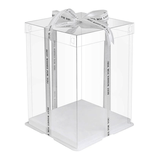 31x31x40 Transparent Square Box With Clear Lid - TEM IMPORTS™