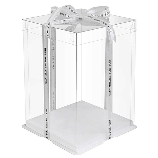31x31x45 Transparent Square Box With Clear Lid - TEM IMPORTS™
