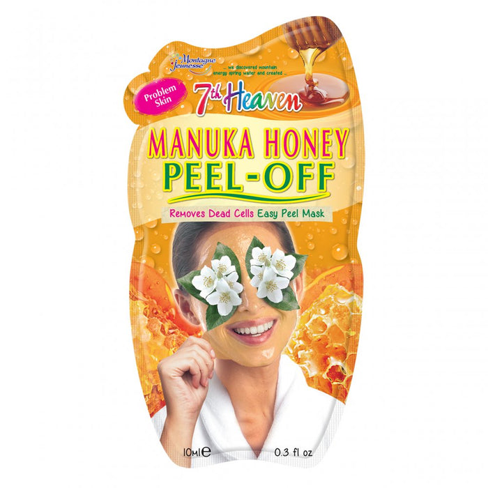 7th Heaven Manuka Honey Easy Peel-Off Mask with Pressed Jasmine and Juiced Aloe Vera to Remove Dead Skin Cells - Ideal for Oily, Combination and Problem Skin