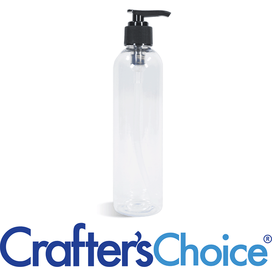 8 oz Clear Bullet w/ Black Ribbed Saddle Pump Set