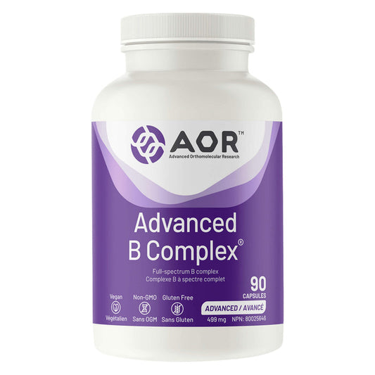 Bottle of AOR Advanced B Complex 499mg 90 Veg-Caps