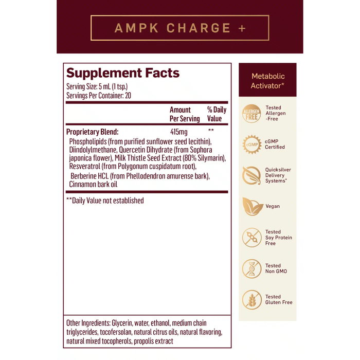 AMPK Charge+ by QuickSilver Scientific 300mL