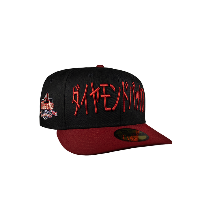 Arizona Diamond Backs Kanji Logo Black and Burgundy