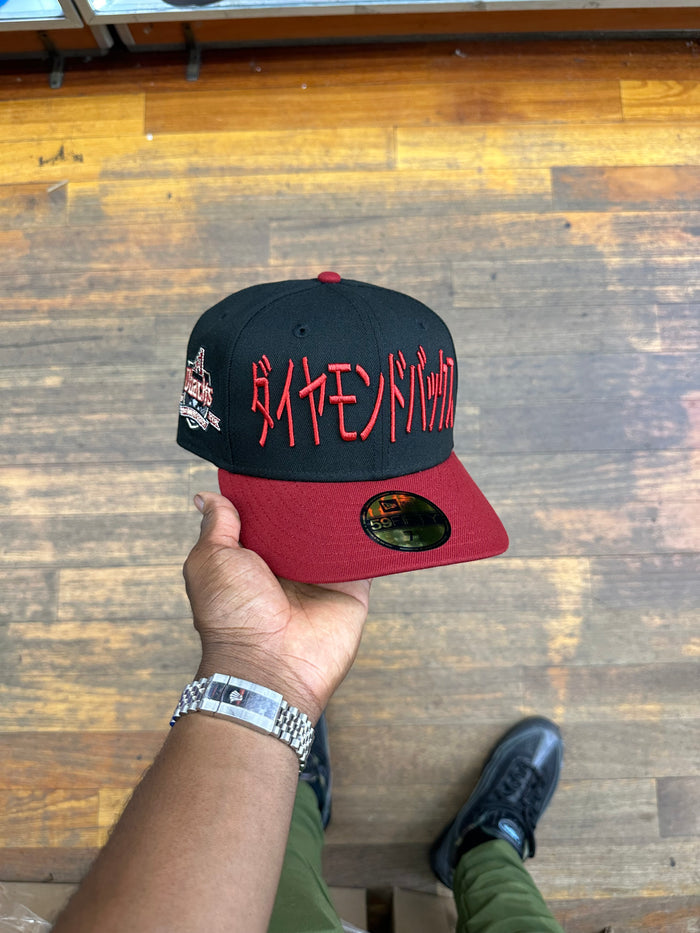 Arizona Diamond Backs Kanji Logo Black and Burgundy