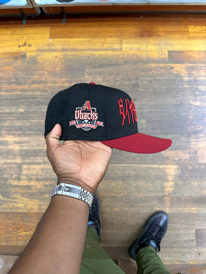Arizona Diamond Backs Kanji Logo Black and Burgundy