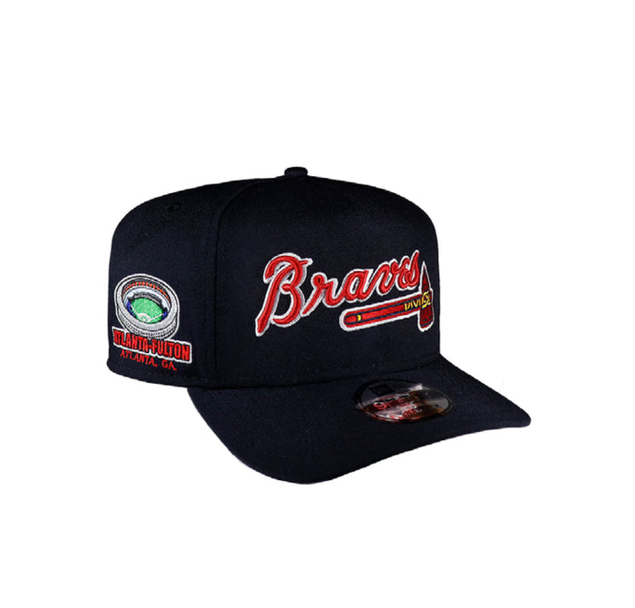Atlanta Braves All Navy Script 950 AFrame Snap Back