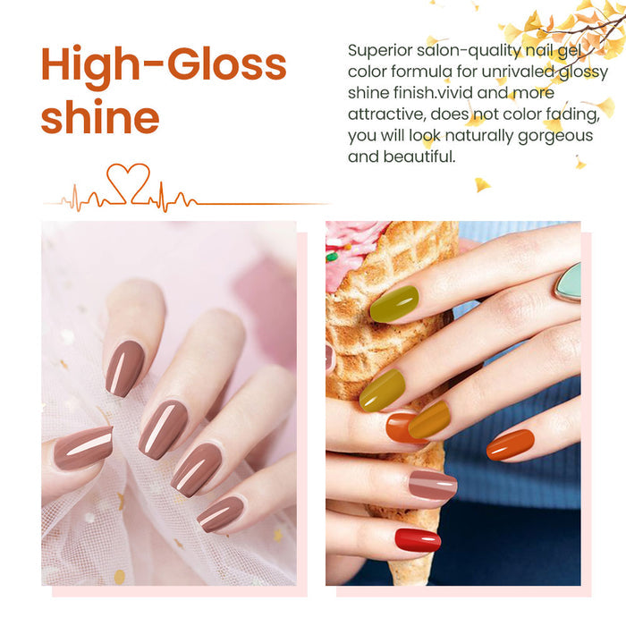 Autumn Sunshine Series Gel Nail Polish 6 Colors Set 7.5ml