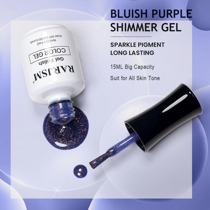 Bluish Purple Glitter Gel Nail Polish
