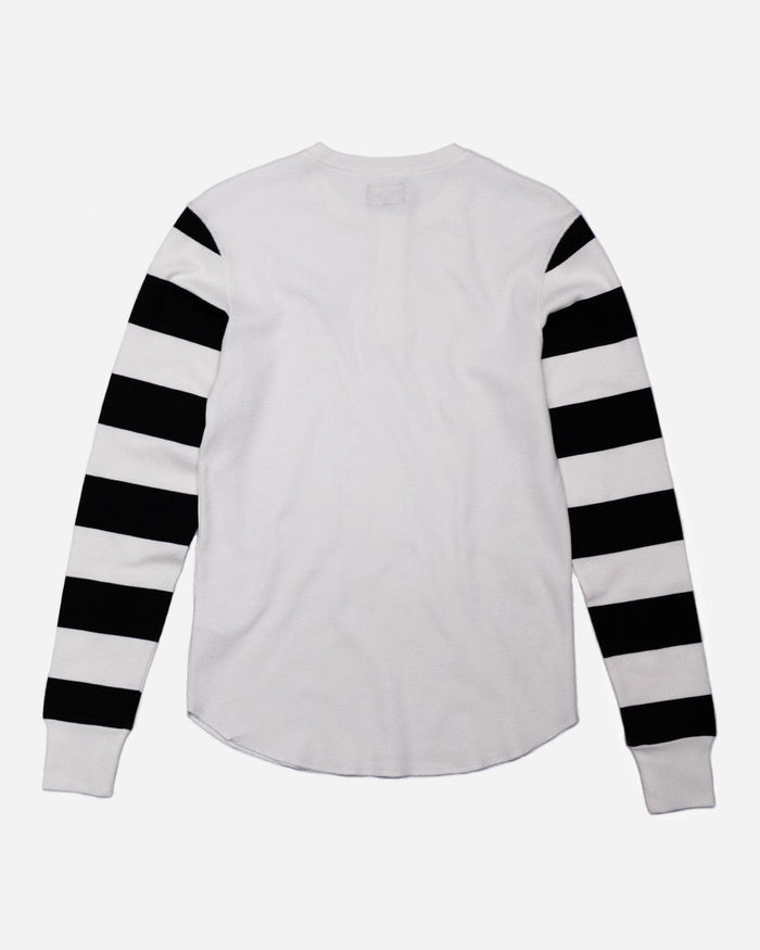 Rocker Long Sleeve Motorcycle Waffle Shirt - Cream/Black