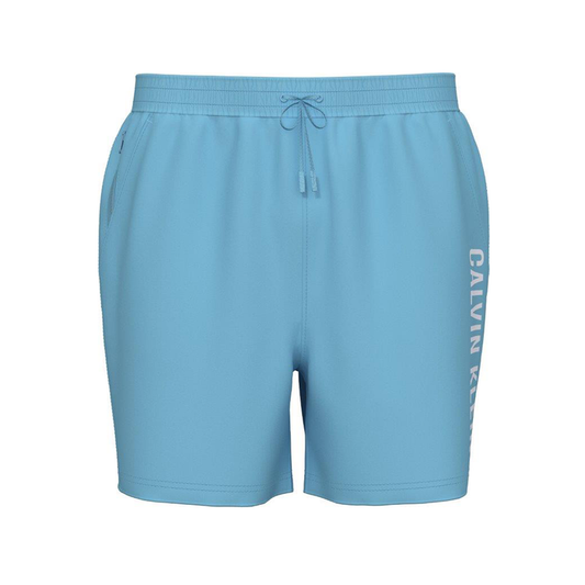 Calvin Klein Intense Power Medium Drawstring Swim Shorts Chilly Blue