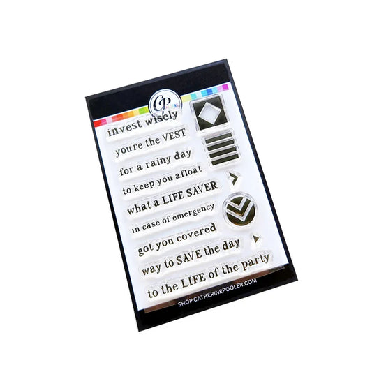 Catherine Pooler - Sentiment Stamps - Vest Gift. Available at Embellish Away located in Bowmanville Ontario Canada.