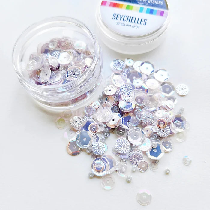 Catherine Pooler - Sequin Mix - Seychelles. White Ivory. Available at Embellish Away located in Bowmanville Ontario Canada.