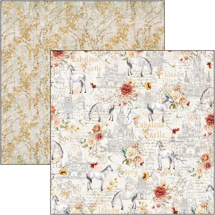 Ciao Bella - 12x12 Patterns Pad - 8 Sheets - Reign of Grace. The Patterns Pad is more than only textures and backgrounds. It features beautiful artwork to complete the collection’s storytelling. Available at Embellish Away located in Bowmanville Ontario Canada.