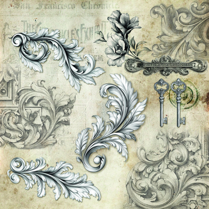 Ciao Bella - 12X12 Patterns Paper Pad - Typographic. Includes 8 Sheets. Available at Embellish Away located in Bowmanville Ontario Canada.