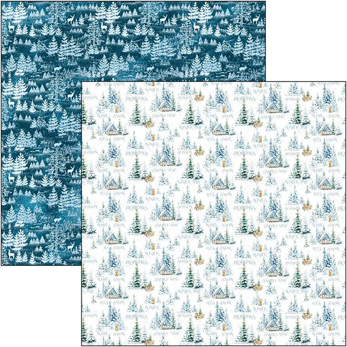 Ciao Bella - 8x8 Paper Pad - 12/Pkg - Winter Journey. With beautiful snowy images the Winter Journey collection has a cool color palette of ice blue and white perfect for your Winter projects and greeting cards. Available at Embellish Away located in Bowmanville Ontario Canada