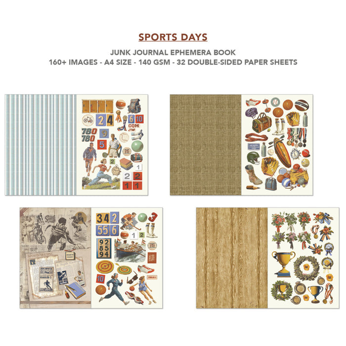 Ciao Bella - A4 Junk Journal & Ephemera Book - Sports Days. Includes 32 Pages. Available at Embellish Away located in Bowmanville Ontario Canada.
