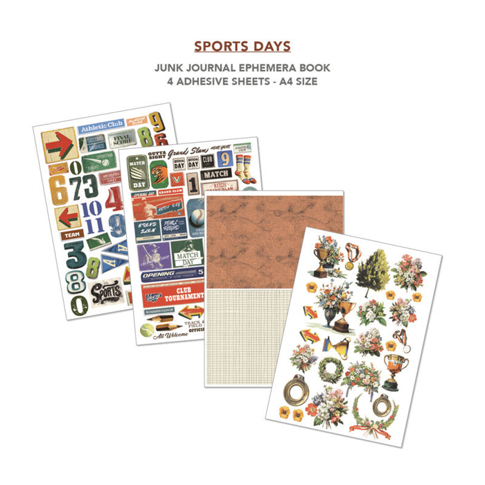 Ciao Bella - A4 Junk Journal & Ephemera Book - Sports Days. Includes 32 Pages. Available at Embellish Away located in Bowmanville Ontario Canada.