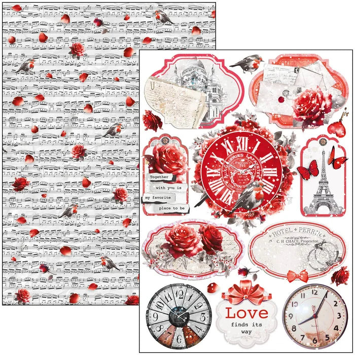 Ciao Bella - Creative Pad A4 9/Pkg - Paris Je t’aime. An elegant and modern collection that celebrates Paris with a refined combination of white, black, and red details. Available at Embellish Away located in Bowmanville Ontario Canada