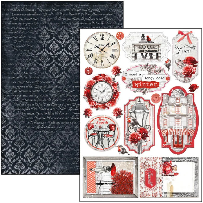 Ciao Bella - Creative Pad A4 9/Pkg - Paris Je t’aime. An elegant and modern collection that celebrates Paris with a refined combination of white, black, and red details. Available at Embellish Away located in Bowmanville Ontario Canada