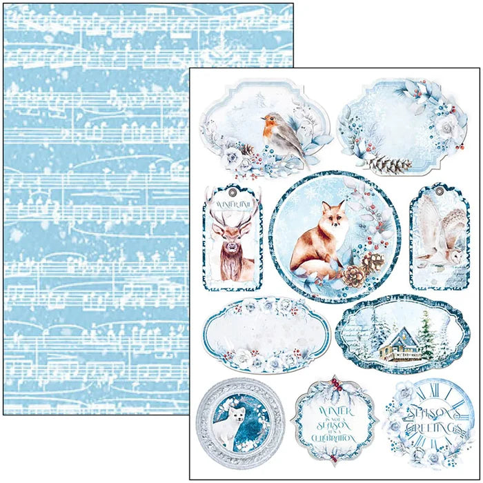 Ciao Bella - Creative Pad A4 9/Pkg - Winter Journey. With beautiful snowy images the Winter Journey collection has a cool color palette of ice blue and white perfect for your Winter projects and greeting cards. Available at Embellish Away located in Bowmanville Ontario Canada