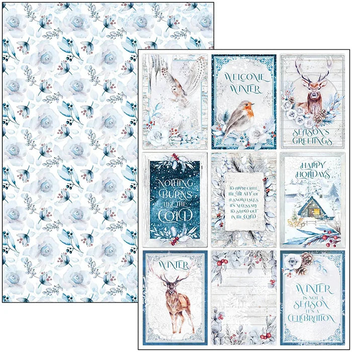 Ciao Bella - Creative Pad A4 9/Pkg - Winter Journey. With beautiful snowy images the Winter Journey collection has a cool color palette of ice blue and white perfect for your Winter projects and greeting cards. Available at Embellish Away located in Bowmanville Ontario Canada
