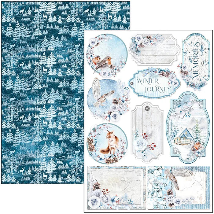 Ciao Bella - Creative Pad A4 9/Pkg - Winter Journey. With beautiful snowy images the Winter Journey collection has a cool color palette of ice blue and white perfect for your Winter projects and greeting cards. Available at Embellish Away located in Bowmanville Ontario Canada