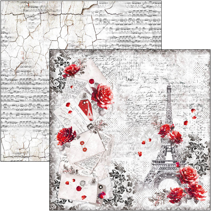 Ciao Bella - Pad 12x12 - 12/Pkg - Paris Je t’aime. “Paris Je t’aime” is an elegant and modern collection that celebrates Paris with a refined combination of white, black, and red details. Available at Embellish Away located in Bowmanville Ontario Canada.