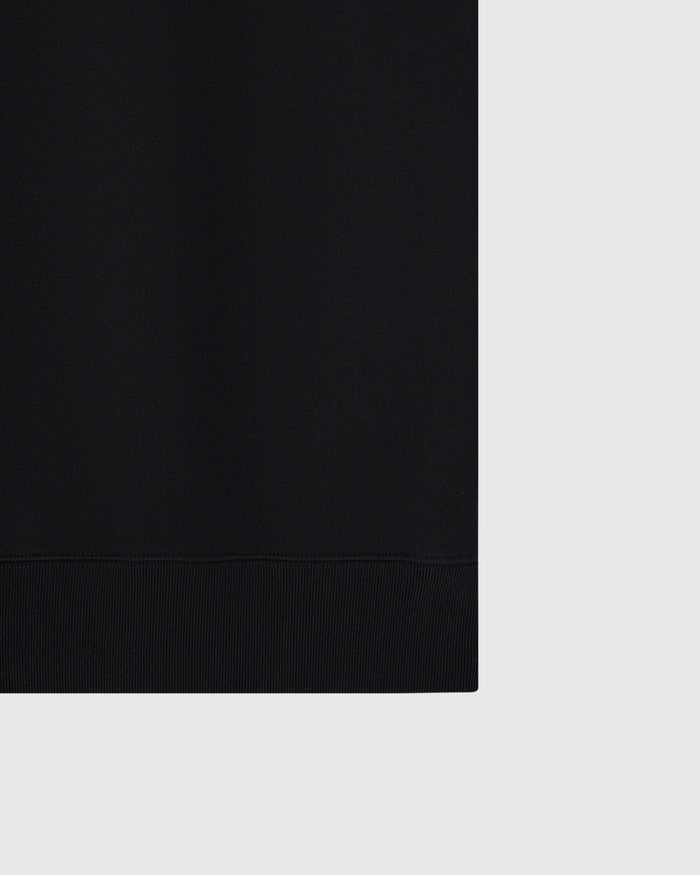 Black sleeveless vest with ribbed knit texture and hem detail.