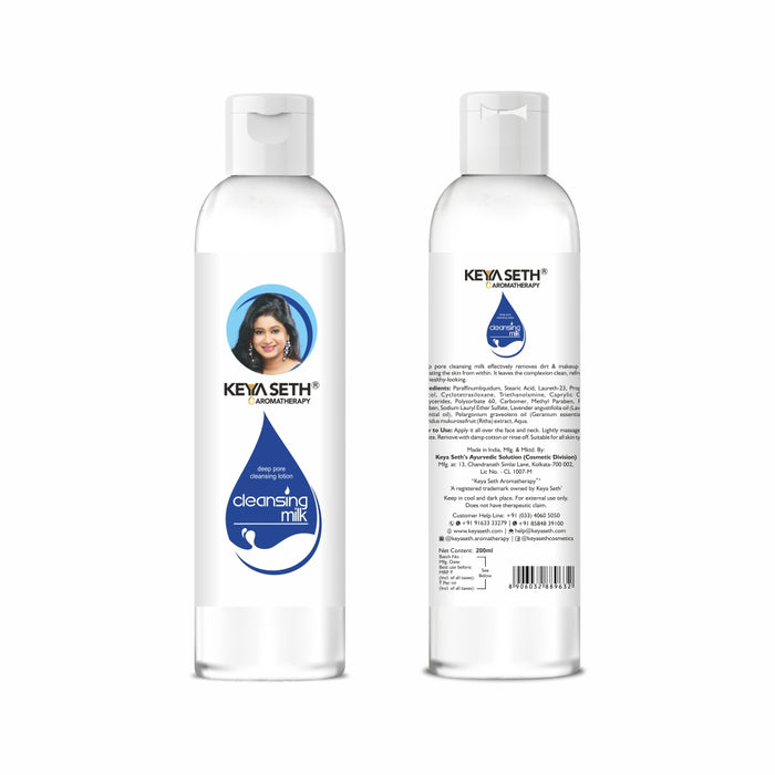 Cleansing Milk – Gentle Soft Deep Hydrating Cleanser Dirt & Makeup Remover. - Keya Seth Aromatherapy