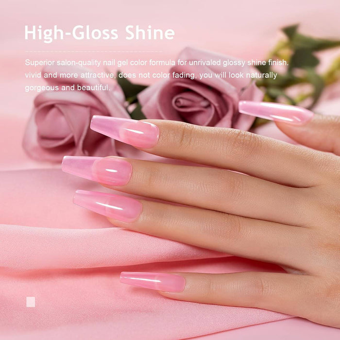 RARJSMClear Light Pink Nude Gel Nail Polish 15ml #750$8.99