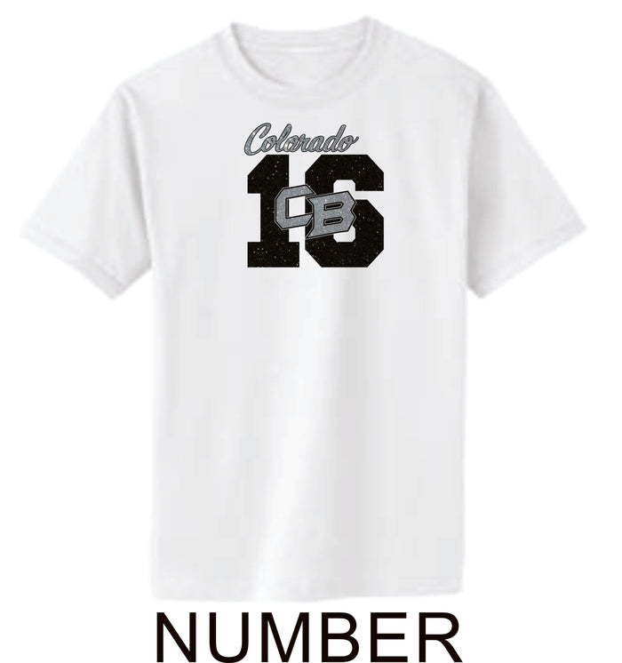 CO Baseball Basic Number Tee- Matte or Glitter