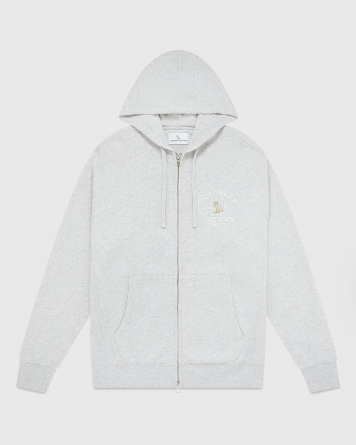 Collegiate Full-Zip Hoodie - Ash Heather Grey