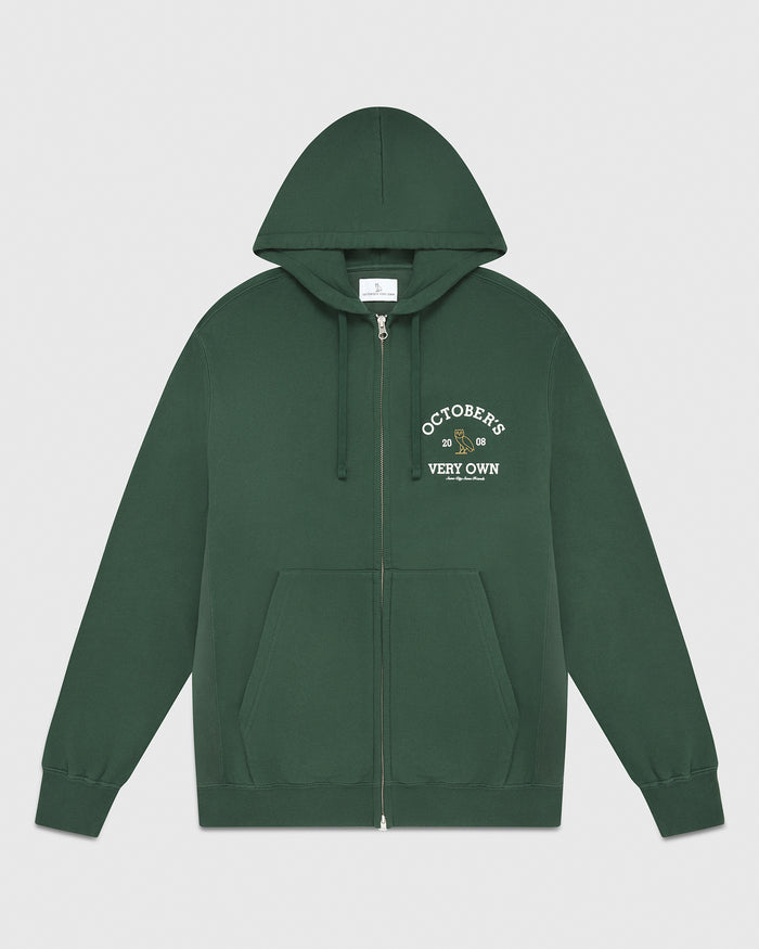 Collegiate Full-Zip Hoodie - Forest Green