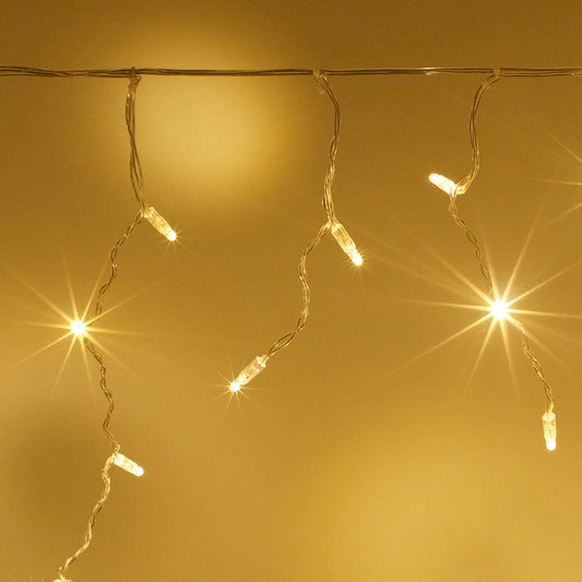 64 Warm White Led Connectable Icicle Lights 2M