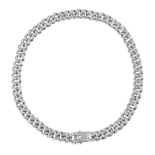 Cuban Link Chain Necklace Silver 13mm - ikatehouse