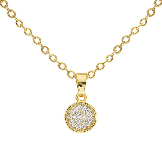 Cubic Zirconia Circle Pendant Necklace - ikatehouse