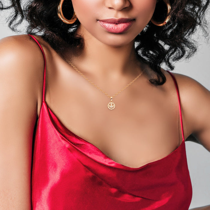 Cubic Zirconia Smile Pendant Necklace - ikatehouse