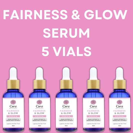 Cura Fairness & Glow Serum 10ml x 5 Vials for Smooth, Matte, Radiant Skin - Hydrating & Tone-Improving - SD Cosmetics Care
