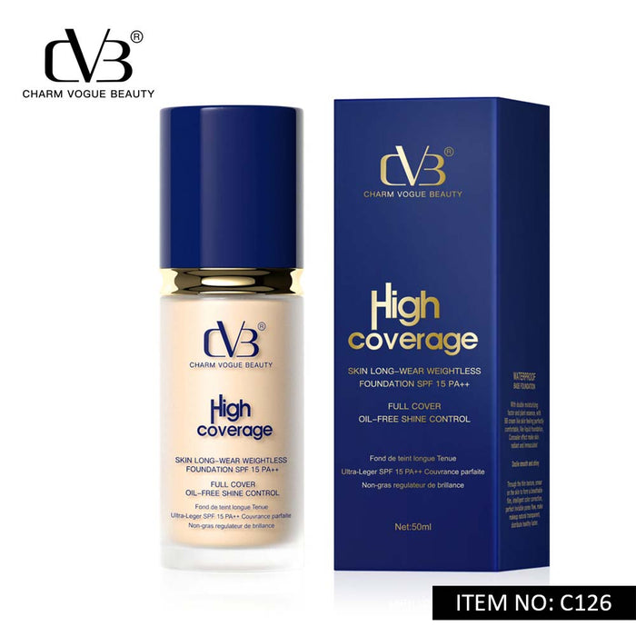 Charm Vogue Beauty foundation bottle and packaging on a white background
