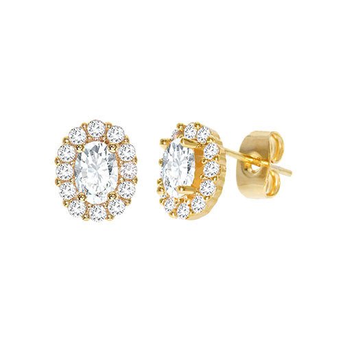 Diamond Look Cubic Zirconia Circle Earring Gold - ikatehouse