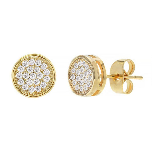 Diamond Look Cubic Zirconia Micro Pave Circle Earring - ikatehouse