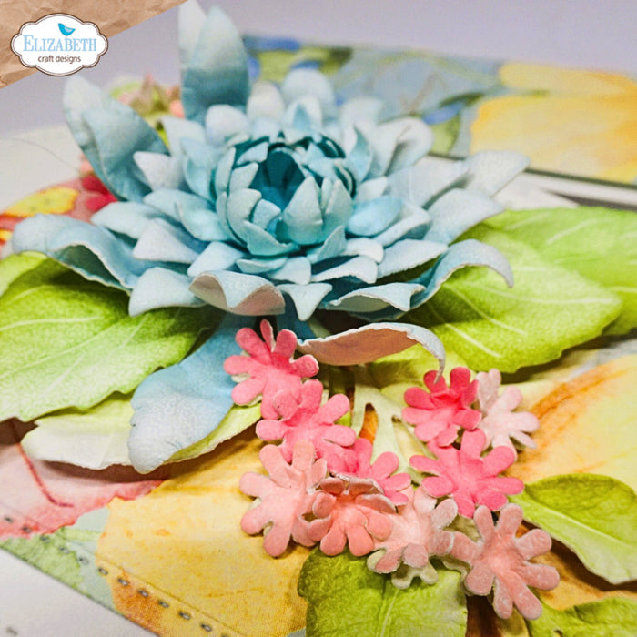 Elizabeth Craft - Metal Die - Dahlia. Available at Embellish Away located in Bowmanville Ontario Canada. Example by brand ambassador.