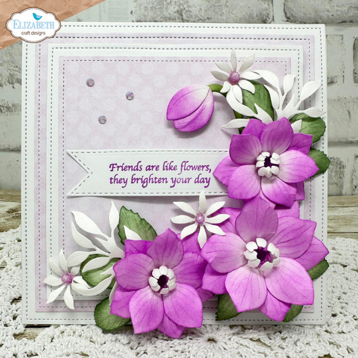 Elizabeth Craft - Metal Die - Lenten Rose. Available at Embellish Away located in Bowmanville Ontario Canada. Example by brand ambassador.