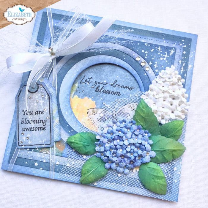 Elizabeth Craft - Metal Die - Panicle Hydrangea. Available at Embellish Away located in Bowmanville Ontario Canada. Example by brand ambassador.