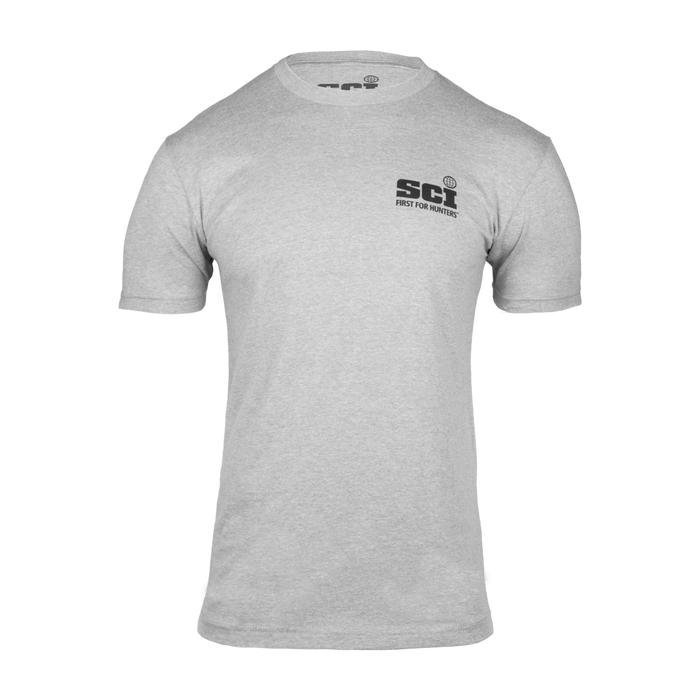 Gray tshirt with SCI logo on left chest